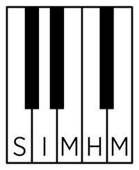 a piano keyboard with the word mhmi on it